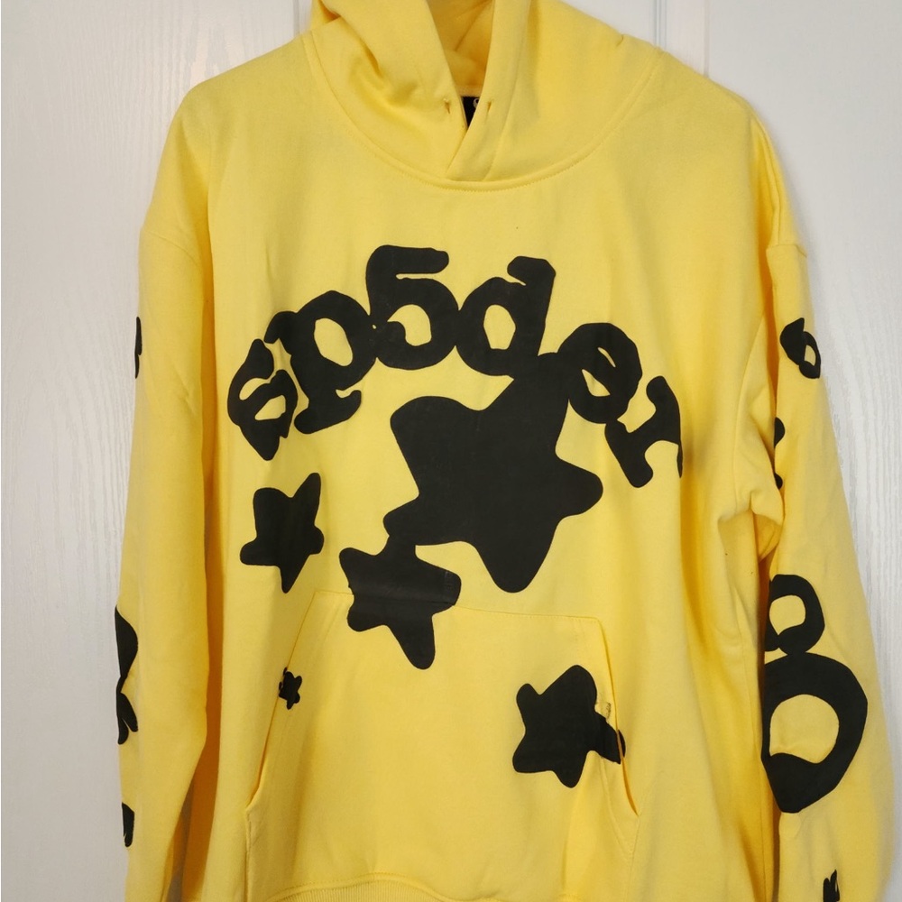 Sp5der hoodie beluga yellow and black Unisex